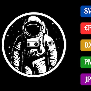 Astronaut SVG | Hochwertige Vektorschnittdatei für Cricut | svg - eps - dxf - png - jpg | Silhouette Cameo | Cricut Erkunden