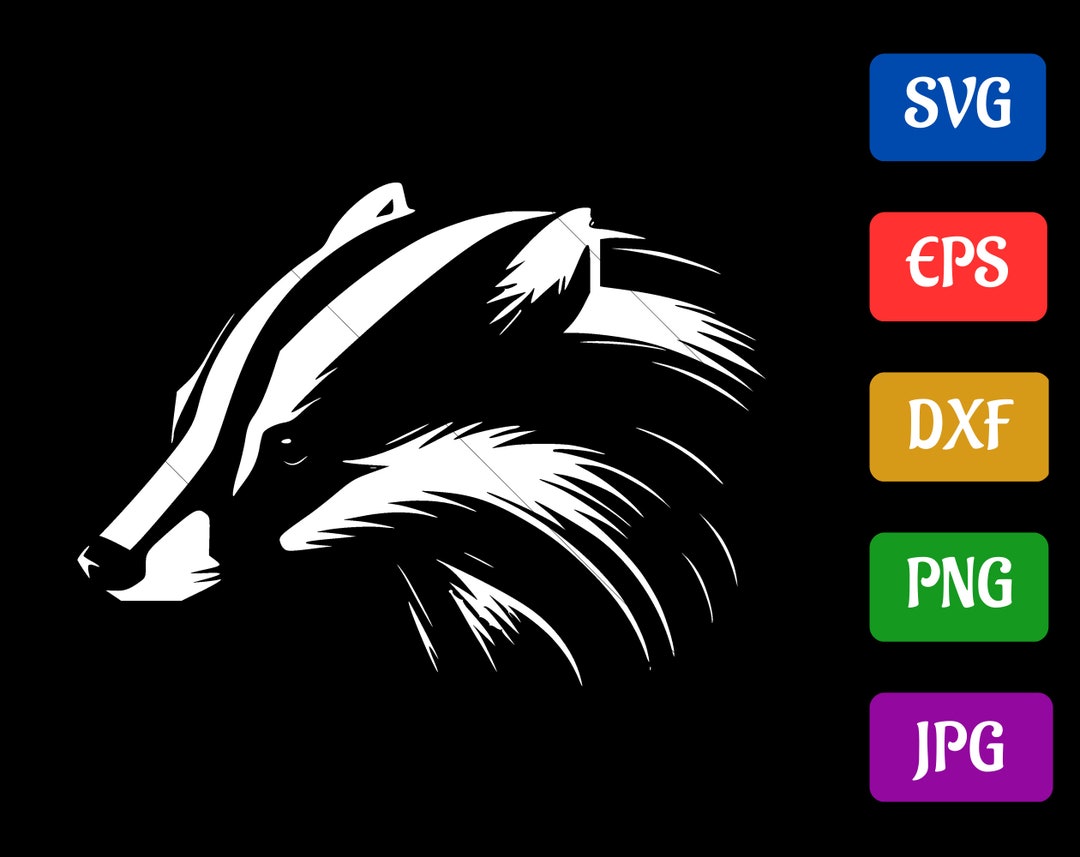 Badger SVG Black and White Vector Cut File for Cricut Svg - Etsy