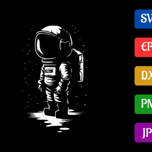 Astronaut SVG | Schwarz und Weiß Vektor Cut Datei für Cricut | svg - eps - dxf - png - jpg | Cricut Erkunden | Silhouette Cameo