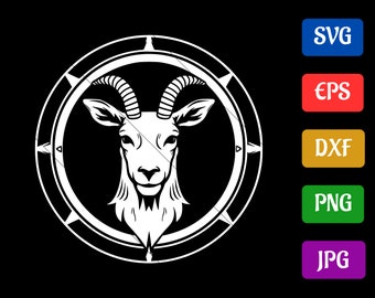 Cabra | svg - eps - dxf - png - jpg | Explorar Cricut | Silhueta camafeu | Arquivo de corte vetorial de alta qualidade para Cricut
