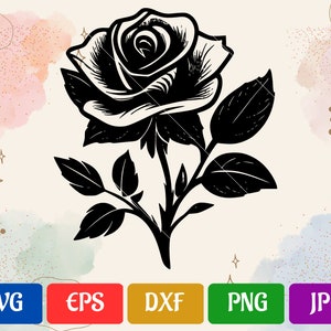 Rose SVG | High-Quality Vector Cut file for Cricut | svg - eps - dxf - png - jpg | Silhouette Cameo | Cricut Explore