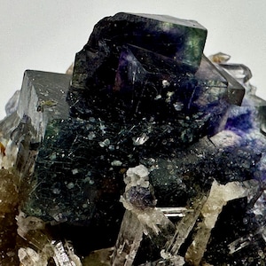 Yindu Fluorite and Quartz, Inner Mongolian Fluorite, Chinese Fluorite, Purple Fluorite with Quartz Specimen #16