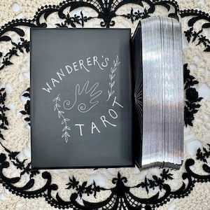 Wanderer's Tarot Deck and Guidebook: Black and White Divination Cards image 1