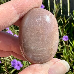 Sunstone Moonstone Polished Crystal Palm Stones -- Sunstone Moonstone Crystal from India