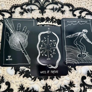 Wanderer's Tarot Deck and Guidebook: Black and White Divination Cards image 2