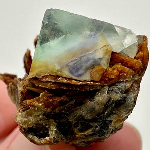 Yindu Fluorite and Siderite Specimen, Inner Mongolian Fluorite, Chinese Fluorite, Blue Green Fluorite Specimen #17