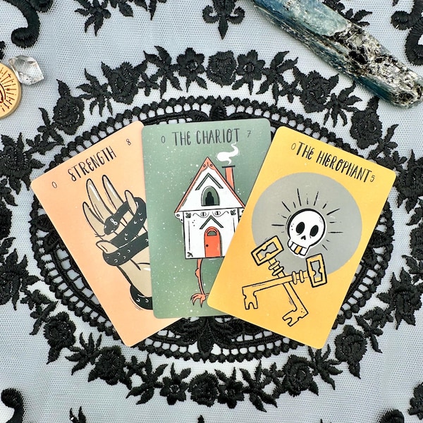 Teeny Tiny Tarot - A 78 Card Tarot Deck for Divination by artist Holly Oddly, Macabre Tarot, Witch Tarot, Halloween Tarot