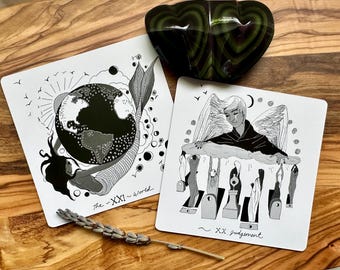 Dark Days Tarot Deck and Guidebook, 78 Tarot Card Deck, Square Tarot Cards