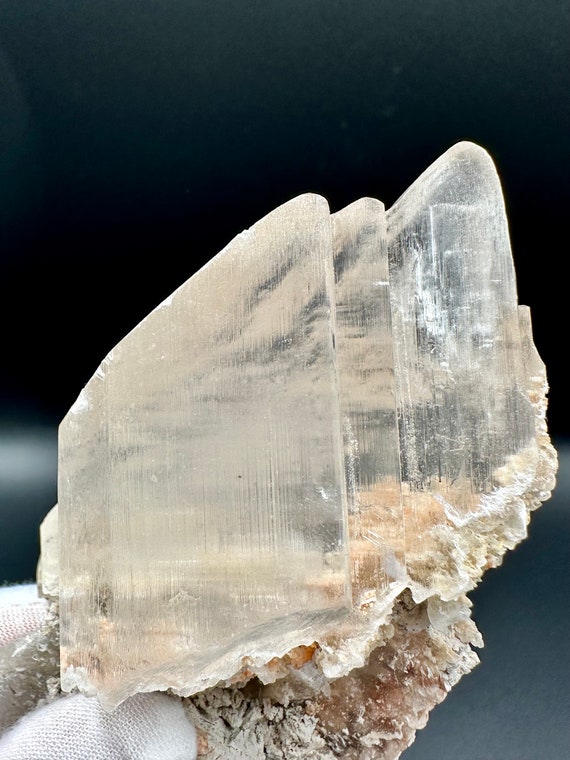 Enhydro Naica Selenite Crystal Specimen, Gypsum with Mobile Enhydro