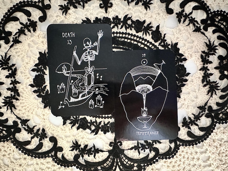 Wanderer's Tarot Deck and Guidebook: Black and White Divination Cards image 3