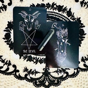 Wanderer's Tarot Deck and Guidebook: Black and White Divination Cards image 6