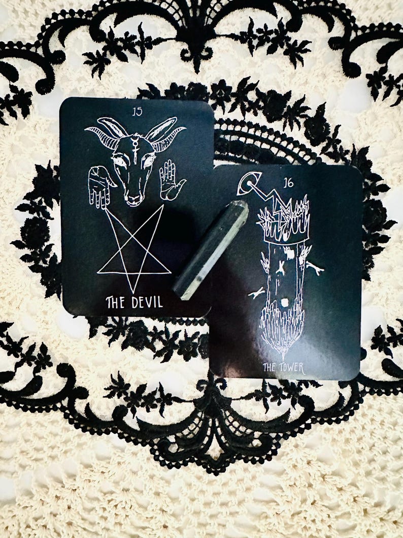 Wanderer's Tarot Deck and Guidebook: Black and White Divination Cards image 6