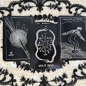 Wanderer's Tarot Deck and Guidebook: Black and White Divination Cards image 15