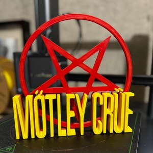 Logotipo personalizado de Motley Crue impreso en 3D