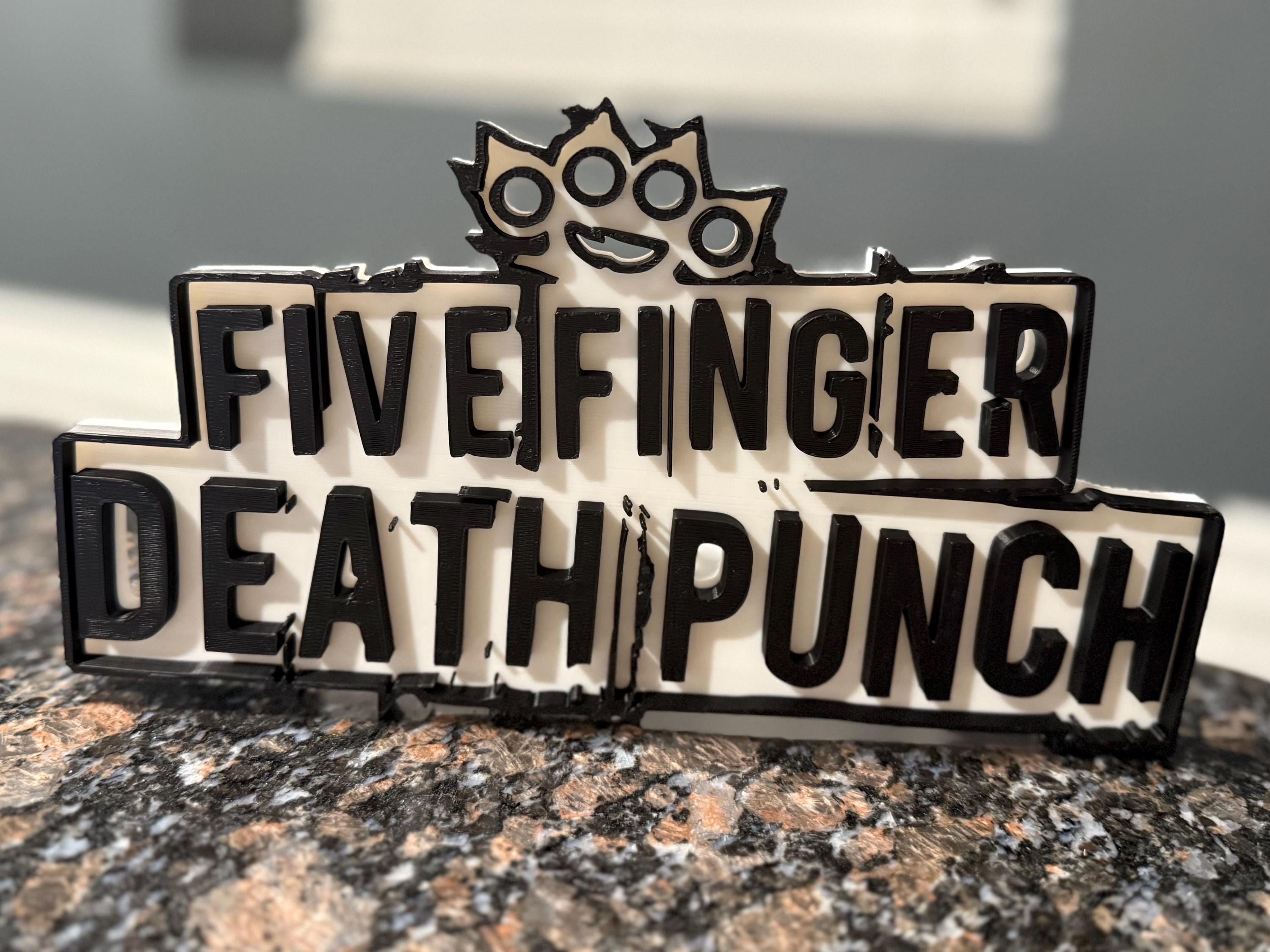 Patch Ufficiale Five Finger Death Punch - Logo Way Of The Fist, 36cm, In Cotone Per Cucire Su Giacche