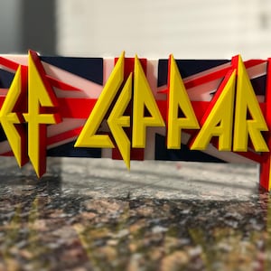 Def Leppard Fan Created Union Jack Custom Made 3D Logo - Etsy