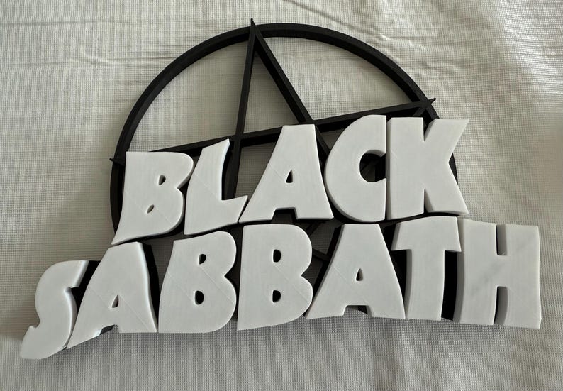 Sabbath Lettering Sab Fan Created Custom 3D Printed Logo - Etsy