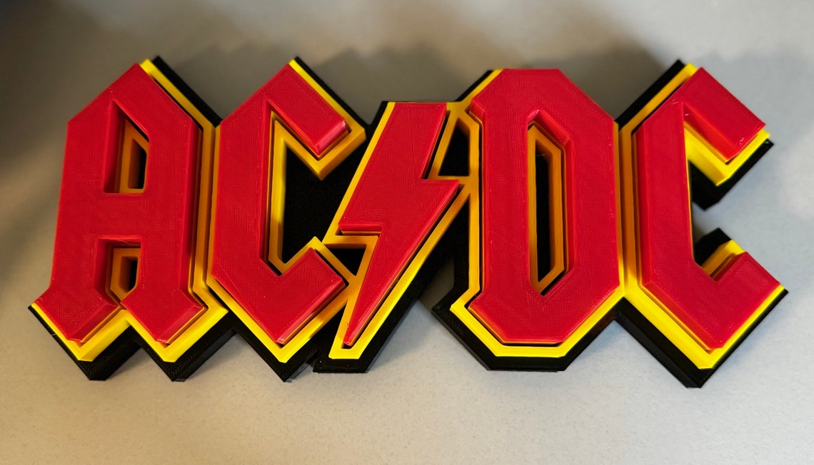 AC/DC 3D Printed Logo - Etsy