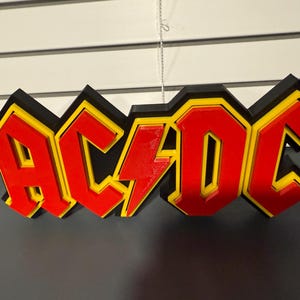 AC/DC 3D Printed Logo - Etsy