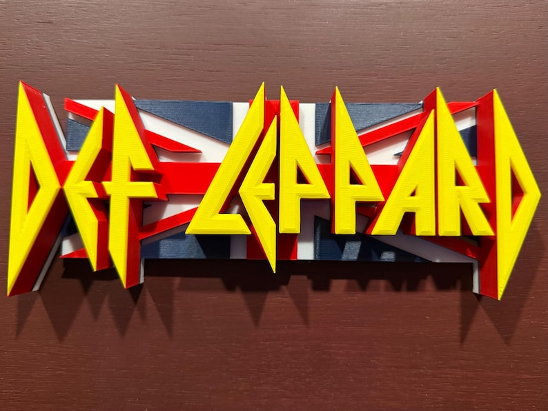 Def Leppard Fan Created Union Jack Custom Made 3D Logo - Etsy