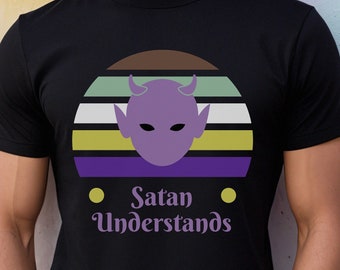 Maglietta blasfema ispiratrice, estetica delle vibrazioni stregonesche, abbigliamento alternativo satanico, maglietta con umorismo nero, regalo antireligioso per atei, streghe, emo goth