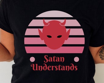 Satanic Witchy Clothing, Satan Demon Shirt, Gothic Dark Grunge Devil Horns Shirt, Inspirational Saying, Witch Gift For Atheist Anti Religion