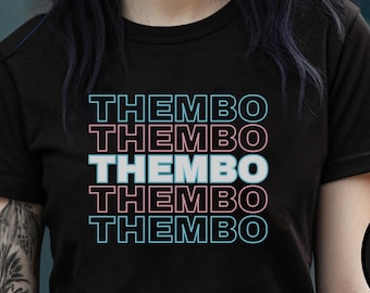 Femboy Clothing, THEMBO Trans Pride Shirt, Transgender Gag Gift, Trans Flag Colors THEMBO Shirt, Bimbo Core Gay Pride Gifts, LGBTQIA Shirts