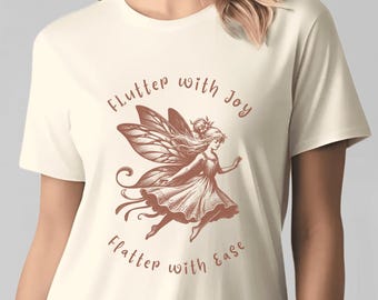 Retro Vintage Style Fairy Grunge Shirt, Inspirational Fairycore Clothing, Earth Tone Colors, Whimsical Bohemian, Fae Folk Festival Outfits