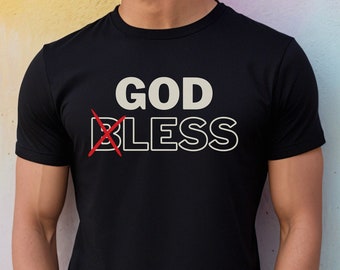 Maglietta con meme divertente, magliette offensive e blasfeme, regalo antireligioso per un amico ateo, abbigliamento alternativo senza Dio, ex skater cristiano, punk, satanista