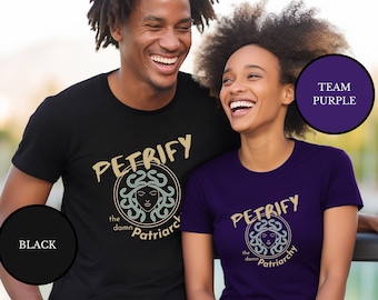 Petrifica el maldito patriarcado, camiseta de Medusa, estética de Dark Academy, regalo para feministas, izquierdistas, activistas, brujas, lesbianas, góticas y nerds de los libros.