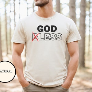 GODLESS Anti Religion Shirt For Atheist - Natural White TShirt For Men