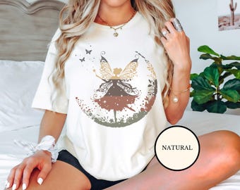Fairy Grunge Shirt, Fairycore Clothing, Vintage Retro Style Shirt, Dark Cottagecore Top, Bohemian Whimsical Nature T-Shirt, Myth & Fae Gifts