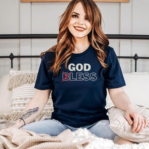 GODLESS Anti Religion Shirt For Atheist - Navy Blue TShirt For Female