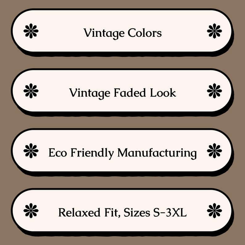 Vintage Colors, Vintage Faded Look, Eco Friendly Manufacuring, Relaxed Fit, Sizes S-3XL