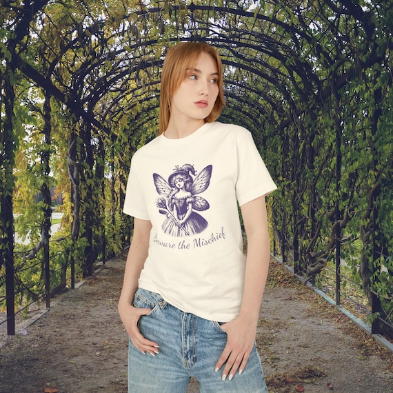Cute Fairy Grunge Shirt, Fairycore Clothing, Whimsical Nature Shirt, Vintage Style Graphic Tee, Faded Retro Aesthetic Top, Cottagecore Shirt