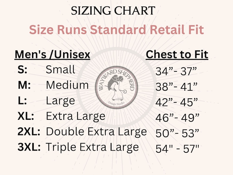 Chest and Bust Fitting Charts For Our Unisex T-Shirts