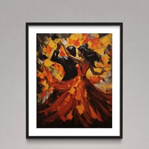 Elegance of Flamenco Spanish Dance Couple Digital Print Unique Wall Art Downloadable Home Decor Gift