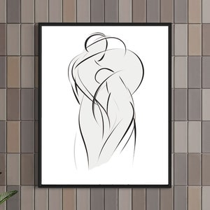 Digital Print Single Line Art Woman Minimalist Printable Wall Art Unique Modern Home Decor Design