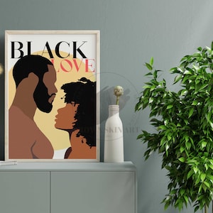 African American Art Digital Wall Decor Black Abstract Printable Unique Modern Home Artwork Print