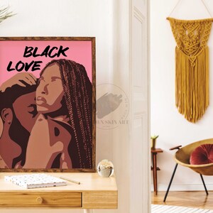 African American Art Abstract Digital Printable Modern Black Wall Decor Unique Creative Print