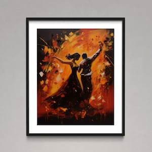 Passionate Flamenco Couple Dance Digital Artwork Spanish Dancers Print Perfect Downloadable Home Decor