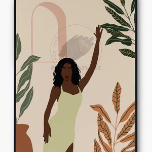 Abstract Art Digital Prints Black Woman Boho Wall Art Printable Trendy Unique African Inspired