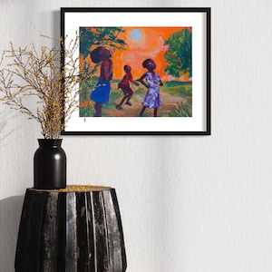 Ethnic Art Printable Black Modern Wall Decor African American Digital Download Creative Black Artist Painting Unique Culture Home Artwork