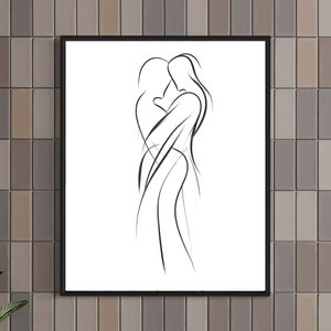 Line Art Woman Printable Digital Download Minimalist Design Unique Silhouette Wall Decor Artwork