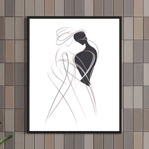 One Line Art Woman Digital Download Printable Wall Art Modern Minimalist Design Unique Decor Print