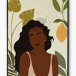 African Boho Wall Art Digital Prints Black Woman Theme Abstract Modern Printable Unique Design