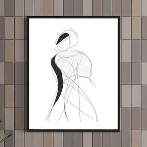 Printable Wall Art Minimalist Couple Line Art Digital Download Unique Romantic Home Decor Print