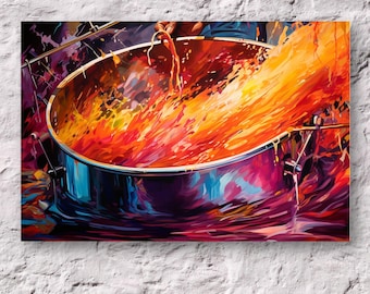 Stampa artistica caraibica, decorazione murale per il Carnevale di Trinidad, opere d'arte colorate dell'isola, regalo digitale scaricabile