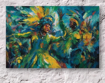 Trinidad Carnival Wall Art Download, Caribbean Decor, Vibrant Island Artwork Printable