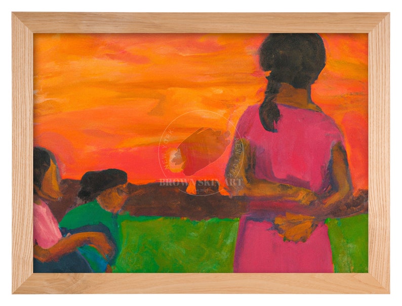 Black Wall Art African American Digital Painting Download Ethnic Modern